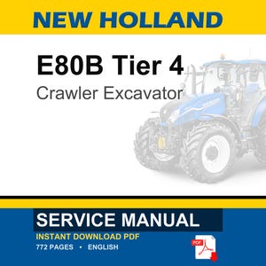 New Holland E80B Tier 4 bandgrävmaskin, service och reparation, verkstadsmanual | Direkt PDF-nedladdning bild 1