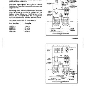 Peut inclure: Une page de manuel technique intitul&eacute;e Section 3 - Electrical System, pr&eacute;sentant deux sch&eacute;mas &eacute;tiquet&eacute;s Figure 3-4 et Figure 3-5. Le texte fournit des instructions pour l'installation de circuits de c&acirc;blage auxiliaires et liste des r&eacute;f&eacute;rences de disjoncteurs.