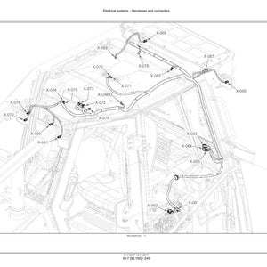 May include: Diagram of electrical systems, harnesses, and connectors. The image shows a detailed technical illustration with labels like X-079 and X-088. The drawing is in black and white, showcasing the internal wiring of a vehicle or machine.