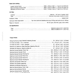 May include: A printed page from a Ford 6500-7500 manual, dated 1973, with specifications for relief valve settings, oil filters, hydraulic components, and torque values. Includes measurements in psi, lbs. ft., and gallons.