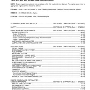New Holland TJ 280, 330, 380, 430, 480, 530, T9010, 9020, 9030, 9040, 9050, 9060 Tractor Service Repair Workshop Manual | PDF Download image 3