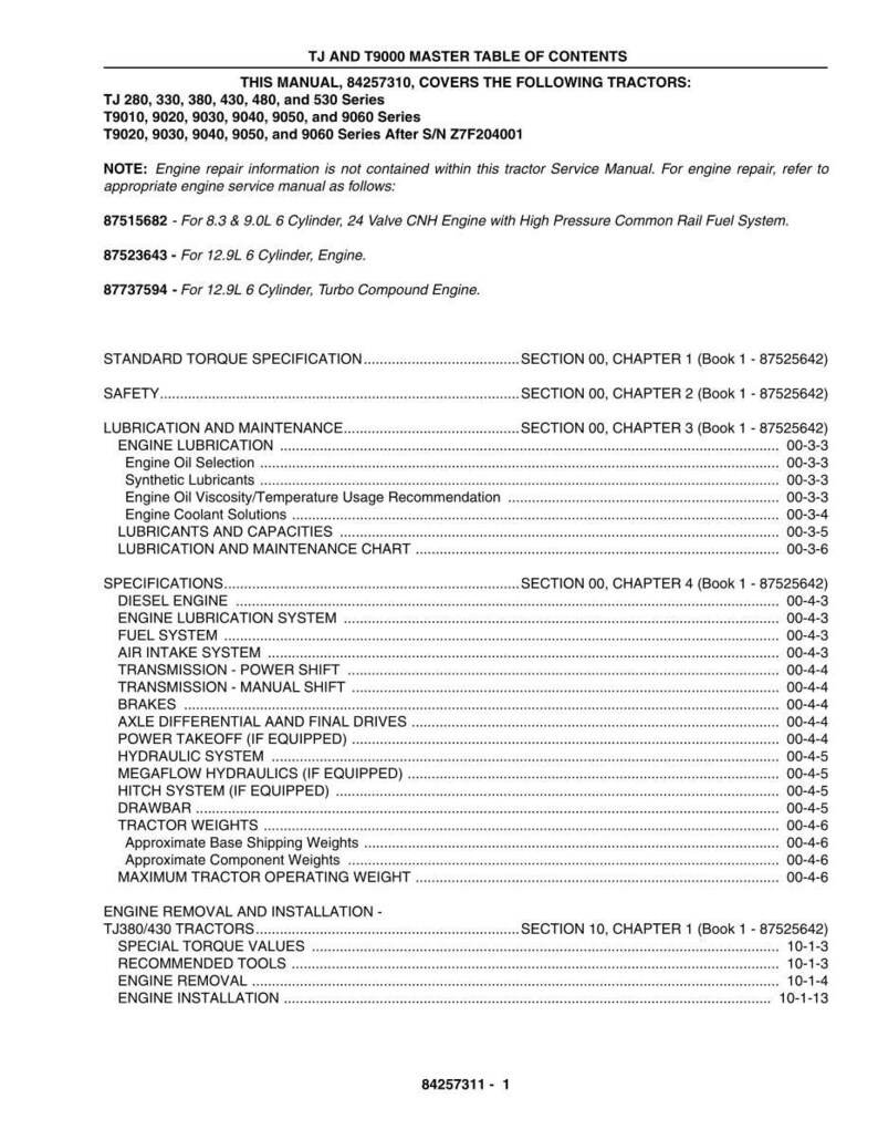 New Holland TJ 280, 330, 380, 430, 480, 530, T9010, 9020, 9030, 9040, 9050, 9060 Tractor Service Repair Workshop Manual | PDF Download image 3