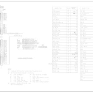 May include: A detailed electrical schematic diagram for a CX130B excavator. The diagram is in black and white, with numerous lines, symbols, and text labels. It includes a parts list with quantities. The document is labeled "CX130B EXCAVATOR ELECTRICAL SCHEMATIC".