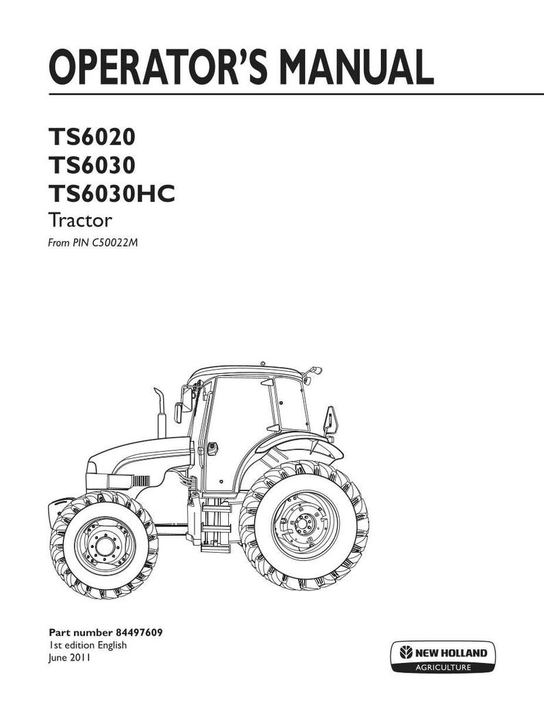 New Holland Ts6020, TS6030, TS6030HC traktorförarmanual | Omedelbar PDF-nedladdning bild 3