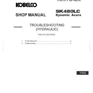 Manual de servicio y reparación para la excavadora hidráulica Kobelco SK480LC / Descarga instantánea en PDF imagen 3