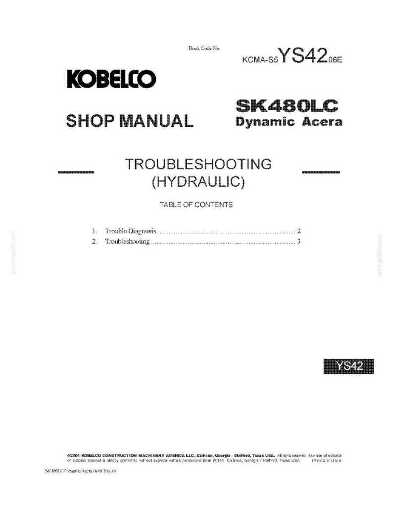 Manual de servicio y reparación para la excavadora hidráulica Kobelco SK480LC / Descarga instantánea en PDF imagen 3