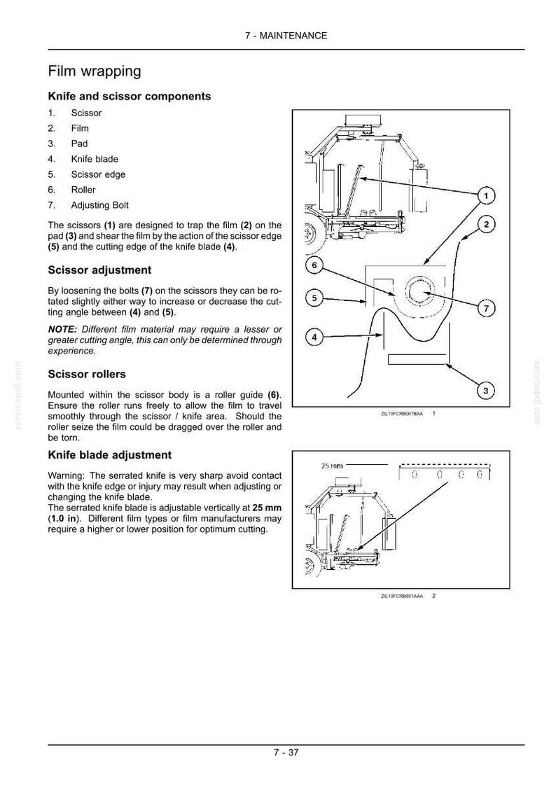 Case RB344 Ensilage Pack Bruksanvisning PDF Ladda ner bild 9
