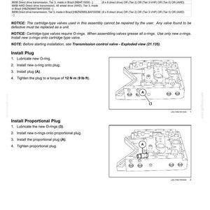 May include: Diagram of a transmission control valve assembly with detailed instructions for installing plugs and O-rings. Includes torque specifications of 12 N&middot;m (9 lb ft).