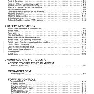 Pu&ograve; includere: Un documento bianco intitolato "Sommario" con un elenco di argomenti tra cui Informazioni generali, Informazioni sulla sicurezza e Comandi e strumenti. Il documento &egrave; un manuale con numeri di pagina.