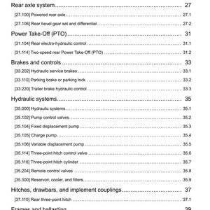 May include: A detailed technical diagram with a white background, listing various mechanical components. Sections include 'Rear axle system,' 'Power Take-Off (PTO),' 'Brakes and controls,' and 'Hydraulic systems.' The document is dated 07/07/2016.