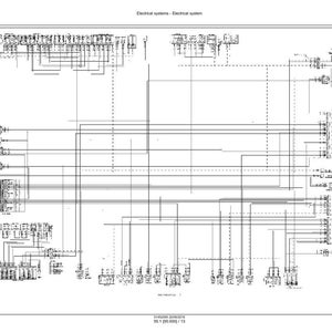 May include: A detailed black and white electrical system diagram, with numerous lines, symbols, and components. The diagram includes the title "Electrical systems - Electrical system" at the top. The bottom of the diagram shows technical data.