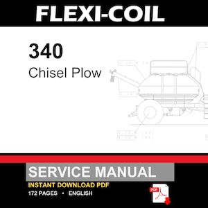 Flexi-Coil 340 Chisel Plow Equipment Service Repair Workshop Manual PDF | Instant PDF Download image 1