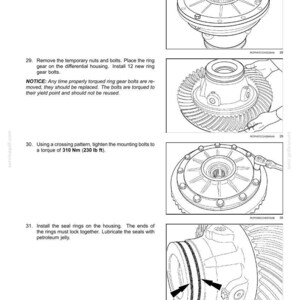 May include: Diagram of rear axle system components, including a bevel gear set and differential. The image shows step-by-step instructions for assembly, with close-up views of the parts and their arrangement. Includes torque specifications.