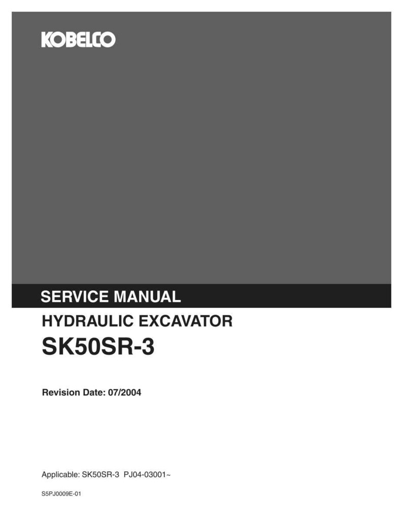 Kobelco SK50SR-3 Hydraulic Excavator Service Repair Workshop Manual | Instant PDF Download image 3
