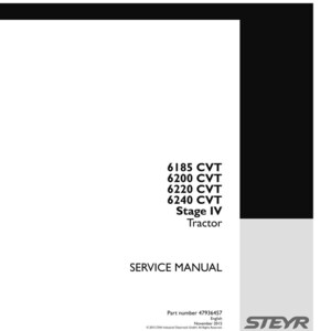 Steyr 6185 CVT, 6200 CVT, 6220 CVT, 6240 CVT Stage IV Tractor Service Reparatie Werkplaatshandboek | Directe pdf-download | Markt: Europa afbeelding 2