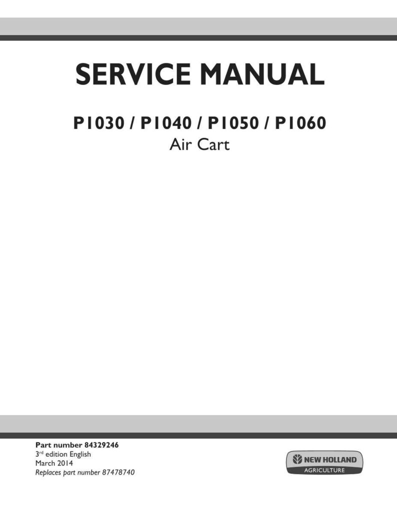 Manual de servicio y reparación para carros neumáticos New Holland P1030, P1040, P1050 y P1060 / Descarga instantánea en PDF imagen 3