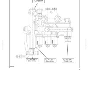 May include: Diagram of a transmission system with labels and measurements in ft-lbs and N-m. The diagram includes labels for "Dump", "Front", and "Revers". The text at the top reads "SECTION 21 - TRANSMISSIONS - CHAPTER 3".