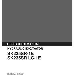 Kobelco Sk235sr-1e, Sk235sr LC-1E Hydraulic Excavator Operator Owners Operation Manual | Instant PDF Download image 2