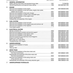 Peut inclure: Manuel de service pour une pelle sur chenilles CX160B-CX180B. La table des mati&egrave;res pr&eacute;sente des sections sur les informations g&eacute;n&eacute;rales, le moteur, le syst&egrave;me de carburant, le syst&egrave;me &eacute;lectrique, le train de roulement, la transmission et l'hydraulique.