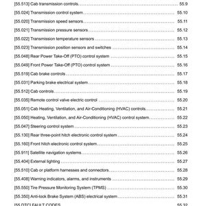 Puede incluir: Un documento t&eacute;cnico detallado con una lista de sistemas y componentes de veh&iacute;culos, incluyendo sistemas el&eacute;ctricos, controles y sensores. El documento incluye n&uacute;meros de p&aacute;gina y una fecha.