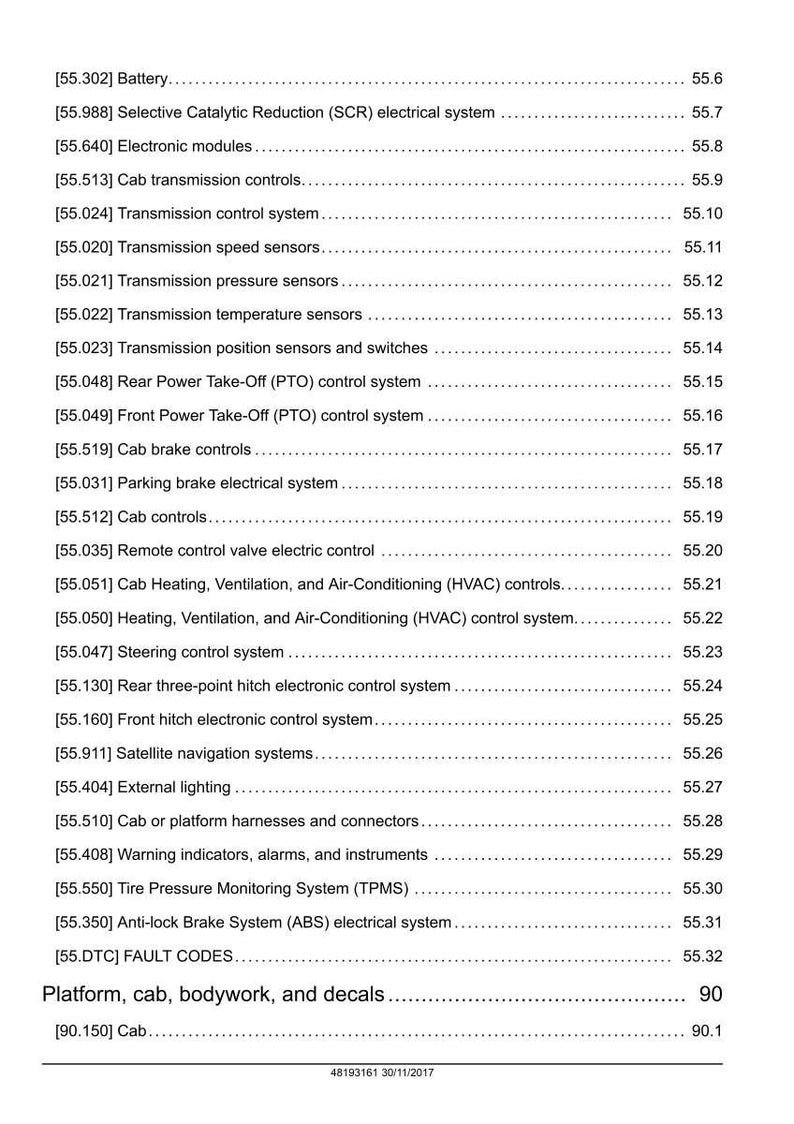 Puede incluir: Un documento t&eacute;cnico detallado con una lista de sistemas y componentes de veh&iacute;culos, incluyendo sistemas el&eacute;ctricos, controles y sensores. El documento incluye n&uacute;meros de p&aacute;gina y una fecha.