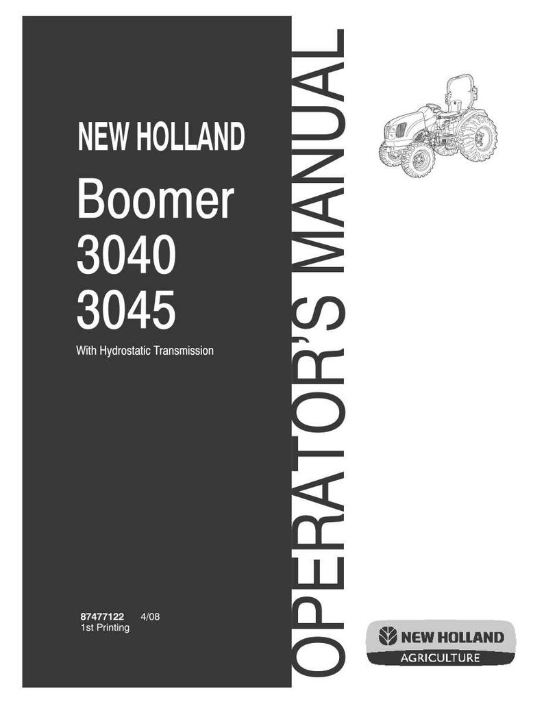 New Holland Boomer 3040, 3045 Tractor Operator Owners Operation Manual | Instant PDF Download image 3
