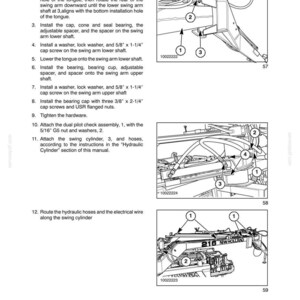 Puede incluir: Una p&aacute;gina de manual t&eacute;cnico titulada SECTION 39 - FRAMES - CHAPTER 1, que presenta dibujos lineales en blanco y negro de componentes de maquinaria con etiquetas numeradas, texto instructivo y el texto 216 NEW HOLLAND en una pieza mec&aacute;nica.