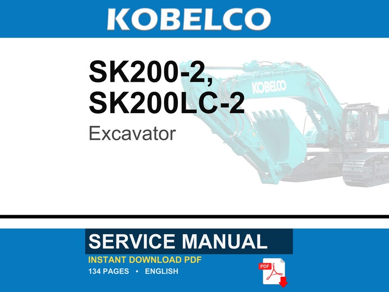 Kobelco SK200-2, SK200LC-2 Bagger Teile Katalog Service Reparatur Werkstatt Handbuch | Sofort PDF Download Bild 1