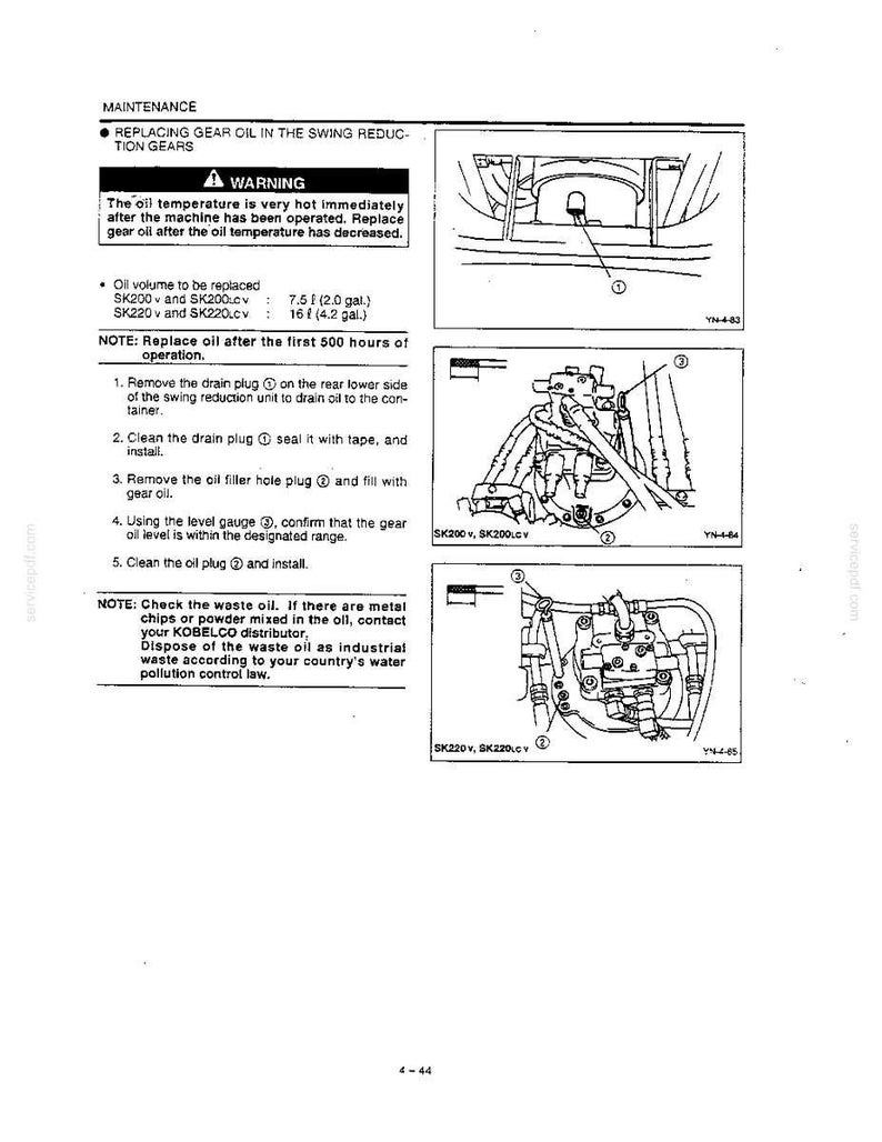 Kobelco Sk200v, Sk200lcv, SK220V, SK220LCV Hydraulic Excavator Operator Owners Operation Manual | Instant PDF Download image 6
