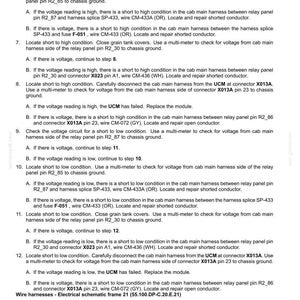 May include: A detailed diagram titled "Electrical systems - FAULT CODES" with troubleshooting steps for wire harnesses. Includes instructions for checking voltage and locating shorts, with references to connectors and wires. The document is dated 04/04/2013.