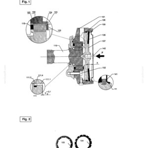 May include: Technical diagram of brake components, including gears, a central hub, and various mechanical parts. The diagram is labeled with numbers and includes close-up views for detail. The text "SECTION 33 - BRAKES AND CONTROLS - CHAPTER 1" is visible.