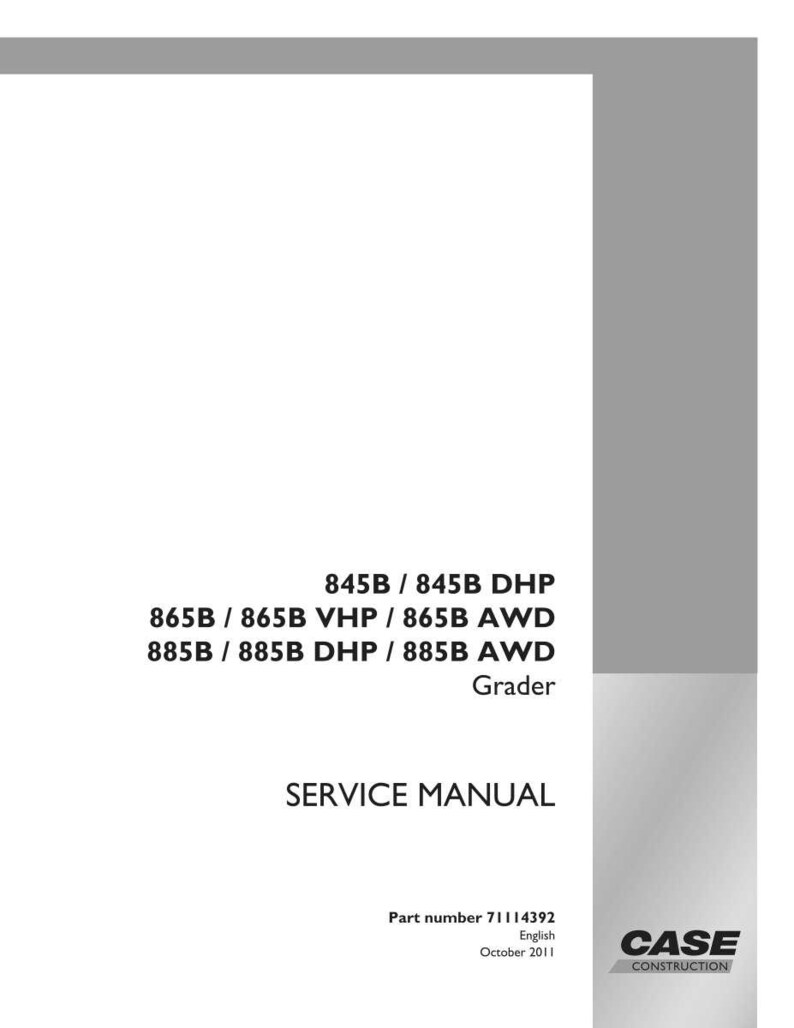 May include: A white service manual with gray accents. The cover features the text "845B / 845B DHP, 865B / 865B VHP / 865B AWD, 885B / 885B DHP / 885B AWD Grader, SERVICE MANUAL." The Case Construction logo is in the bottom right.