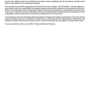 May include: A page from a manual with the title "Foreword - Important notice regarding equipment servicing." The text details repair and maintenance instructions, manufacturer responsibilities, and warranty information. The document includes the date 04/11/2016.