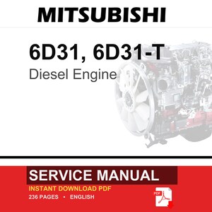 Manual de servicio y reparación del motor diésel Mitsubishi 6D31, 6D31-T / Descarga instantánea en PDF imagen 1