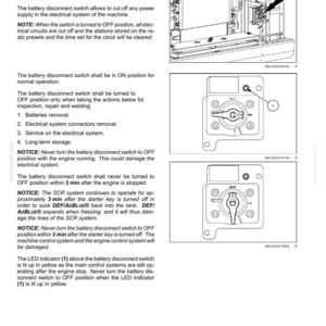 May include: Diagram of a battery disconnect switch with ON and OFF positions, labelled with a number 1. The switch is a rotary type with a key-like design. The image is from a controls and instruments manual.
