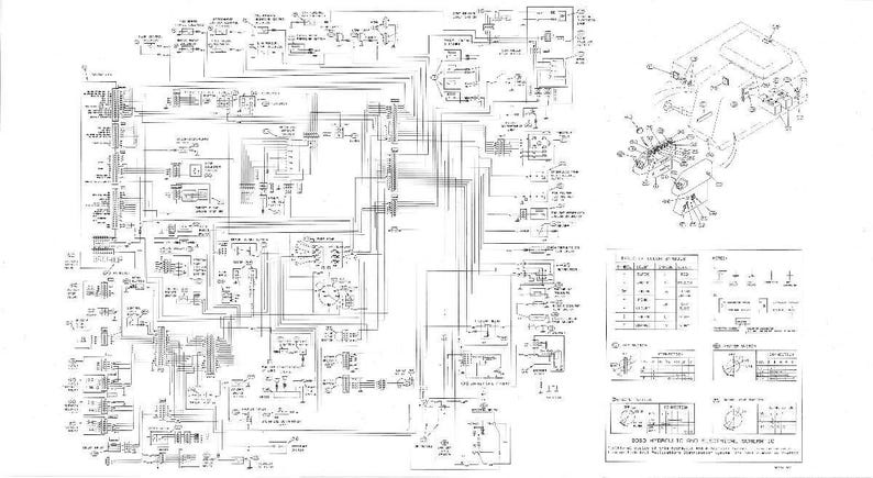 K&ouml;nnte beinhalten: Ein detailliertes technisches Diagramm, wahrscheinlich ein elektrischer Schaltplan, mit zahlreichen Linien, Symbolen und Komponenten. Enth&auml;lt eine Explosionszeichnung und eine Tabelle mit Spezifikationen. Das Bild ist in Schwarzwei&szlig;.