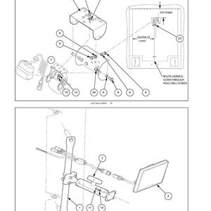 May include: Diagram of a camera system installation, with labels and arrows indicating the placement of components. The diagram includes a monitor, wiring, and mounting hardware. Text includes "Monitor installation" and "Electrical systems - Camera."