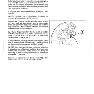 May include: A technical manual page titled 6-WORKING OPERATIONS containing text instructions and a black and white line drawing of a remote control device with a circular button labeled 4, illustrating the step switch function for playback.