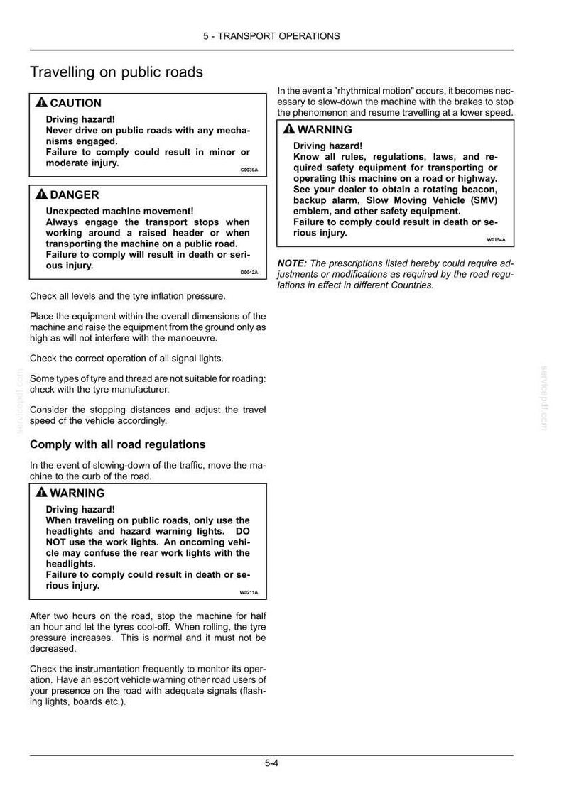 New Holland W230C Tier II Wheel Loader Operator Owners Operation Manual | Instant PDF Download image 7