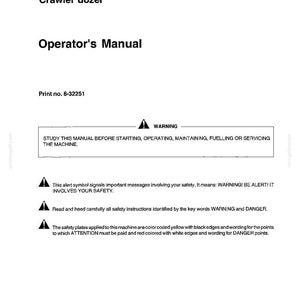 May include: A white Operator's Manual for a 1650K Crawler dozer. The manual includes safety warnings and instructions. The text is in black, with yellow and red accents.
