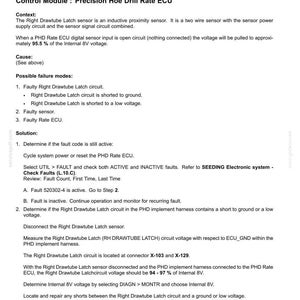 Pu&ograve; includere: Una pagina di documento tecnico intitolata HYDRAULIC, PNEUMATIC, ELECTRICAL, ELECTRONIC SYSTEMS - FAULT CODES. Dettaglia il codice di errore 520302-04 relativo alla tensione del fermo del tubo di traino destro, fornendo contesto, cause e passaggi di risoluzione.