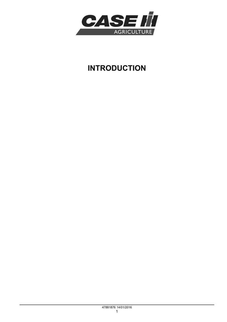 May include: White page with the Case IH Agriculture logo at the top, followed by the word "INTRODUCTION" in bold black text. The bottom of the page has a date and number.