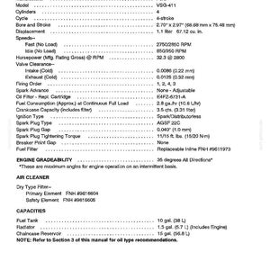 K&ouml;nnte beinhalten: Ein detailliertes Datenblatt f&uuml;r einen Ford L-454-Gasmotor. Das Dokument enth&auml;lt Informationen zu Zylindern, Bohrung und Hub (68,68 mm x 75,48 mm), Hubraum und Kraftstoffverbrauch. Enth&auml;lt auch Luftfilter und Kapazit&auml;ten.