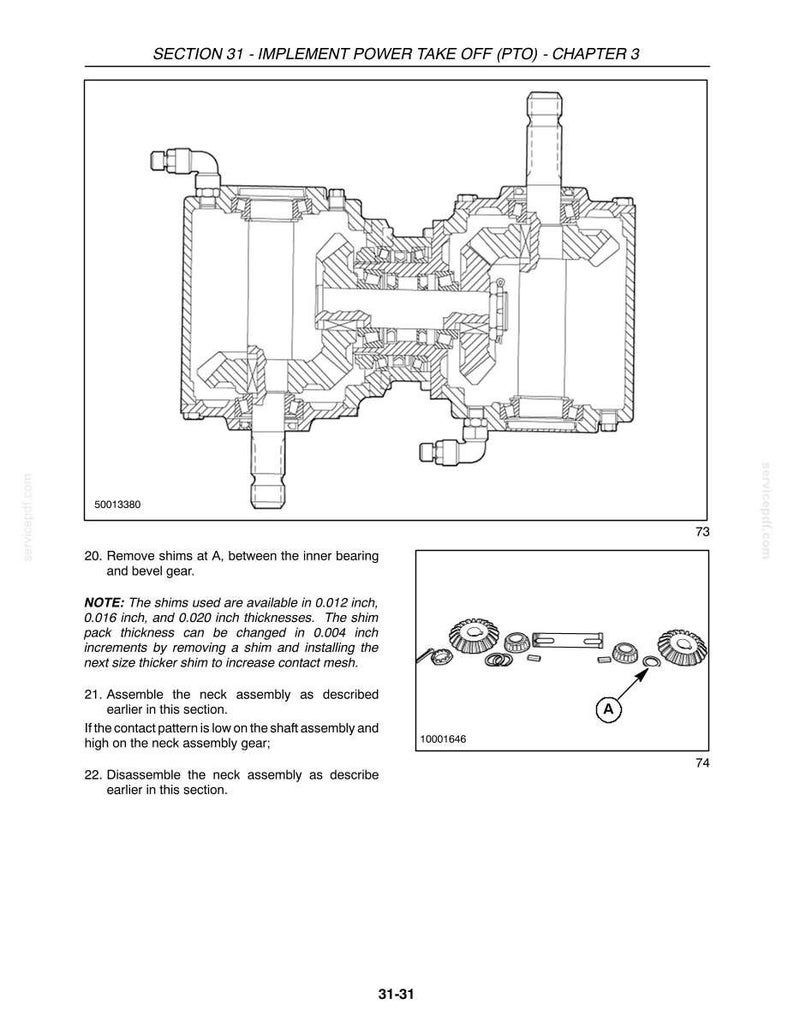 May include: Technical diagram illustrating a mechanical component's internal workings, with labels and text. A smaller diagram shows gears and related parts. Instructions are provided for assembly and adjustment of the component.