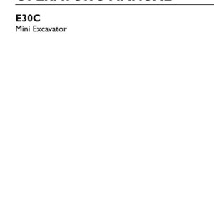 May include: The white cover of an original operator's manual for a New Holland Construction E30C mini excavator. The text reads Original Instructions, Operator's Manual, E30C Mini Excavator, part number 48129955, 1st edition English, September 2017.