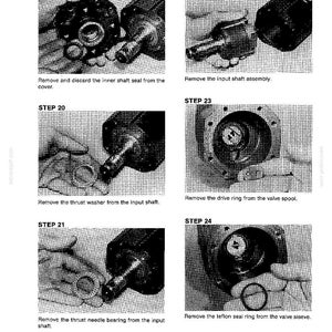 May include: A black and white technical diagram with step-by-step instructions for mechanical assembly. The image shows close-up views of various components, including seals, rings, and shafts, with accompanying text labels.