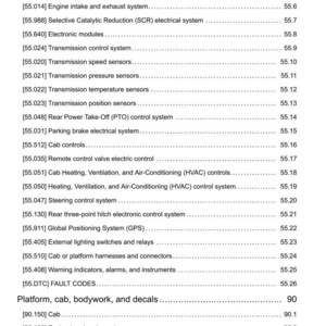 May include: A detailed page from a manual, listing various vehicle systems and components. The text includes engine control, transmission, electrical systems, and more. The document is dated 19/10/2015.