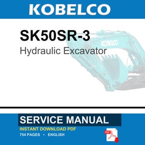 Kobelco SK50SR-3 Hydraulic Excavator Service Repair Workshop Manual | Instant PDF Download image 1