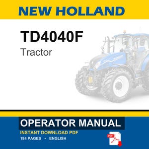 New Holland TD4040F Tractor Operator Owners Operation Manual | Instant PDF Download image 1