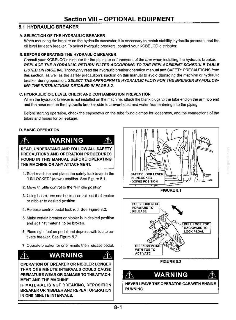 Kobelco Sk235sr-1e, Sk235sr LC-1E Hydraulic Excavator Operator Owners Operation Manual | Instant PDF Download image 10
